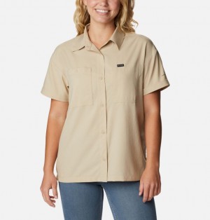 Beige Women Columbia Silver Ridge Utility™ Short Sleeve Shirts | 27915206