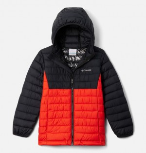 Black Boys's Columbia Powder Lite™ II Hooded Insulated Jackets | 83837336