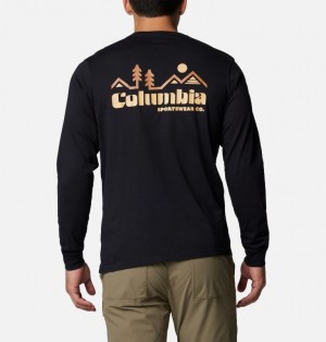 Black Men Columbia CSC™ Seasonal Logo LS T Shirts | 26299814