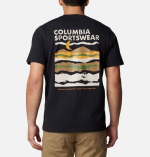 Black Men Columbia Explorers Canyon™ Back Graphic T Shirts | 8464604