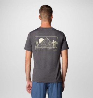 Black Men Columbia Kwick Hike™ Technical Graphic T Shirts | 83875285