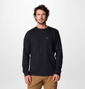 Black Men Columbia Landroamer™ Long Sleeve T Shirts | 3778734