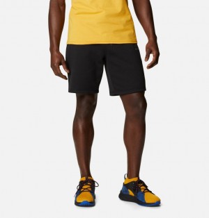 Black Men Columbia Logo Fleece Shorts | 62309133