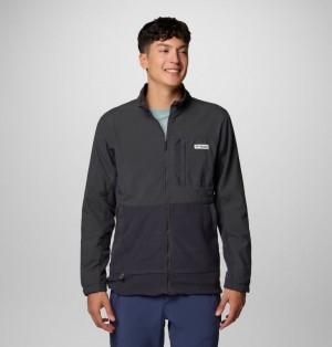 Black Men Columbia PFG Uncharted™ Fleece Jackets | 81953371