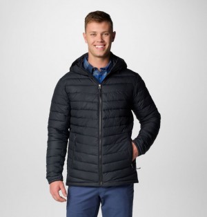 Black Men Columbia Slope Edge™ II Hooded Insulated Puffer Jacket | 81655638