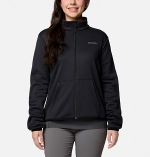 Black Women Columbia Col Hike Tech FZ Fleece Jackets | 97467190