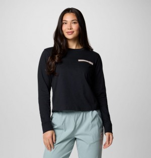 Black Women Columbia PFG Open Water™ Long Sleeve T Shirts | 34800595