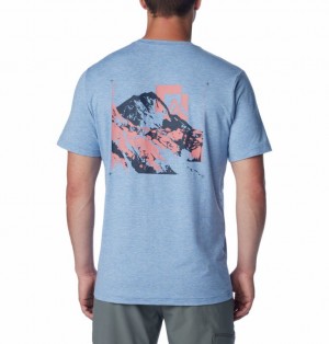 Blue Men Columbia Kwick Hike™ Technical Graphic T Shirts | 7292069