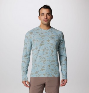 Blue Men Columbia PFG Uncharted™ Technical Long Sleeve T Shirts | 97411685