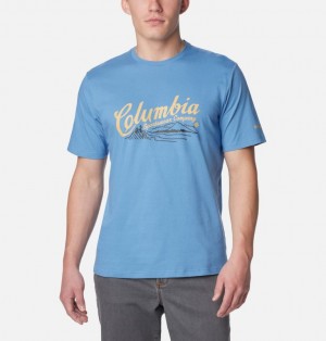 Blue Men Columbia Rockaway River™ Graphic T Shirts | 82292504