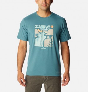 Blue Men Columbia Sun Trek™ Technical T Shirts | 90348360