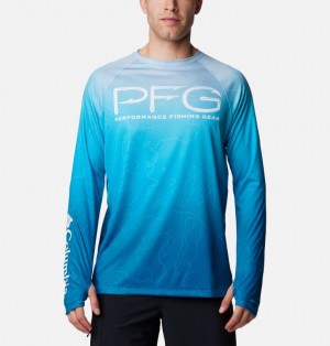 Blue Men Columbia Super Terminal Tackle™ Vent Long Sleeve T Shirts | 77939193