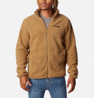 Brown Men Columbia Rugged Ridge™ III Full Zip Sherpa Fleece Jackets | 77914346