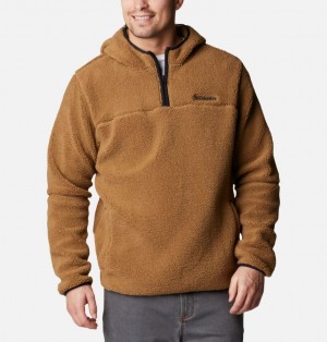 Brown Men Columbia Rugged Ridge™ III Sherpa Pullover Hoodie | 65997939