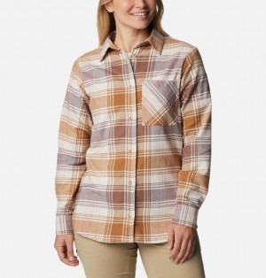 Brown Women Columbia Calico Basin™ Flannel Shirts | 18551785