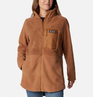 Brown Women Columbia Lodge™ Sherpa Long Fleece Jackets | 21791270