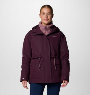 Burgundy Women Columbia Drop Ridge™ II 3-in-1 Waterproof Jackets | 31575609