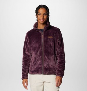 Burgundy Women Columbia Fire Side™ II Sherpa Fleece Jackets | 57455174