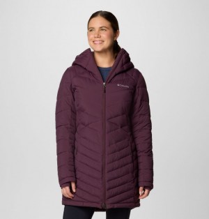 Burgundy Women Columbia Joy Peak™ II Hooded Mid Insulated Puffer Jacket | 59178079