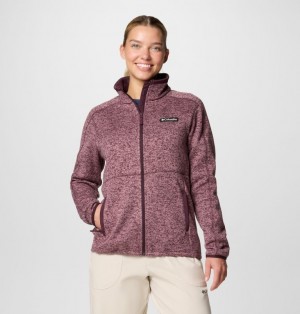 Burgundy Women Columbia Sweater Weather™ II Fleece Jackets | 9837823