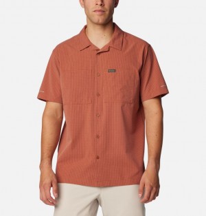 Coral Men Columbia Black Mesa™ Lightweight Short Sleeve Hiking Shirts | 54951024