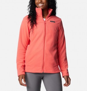 Coral Women Columbia Castle Dale™ Full Zip Fleece Jackets | 67077950