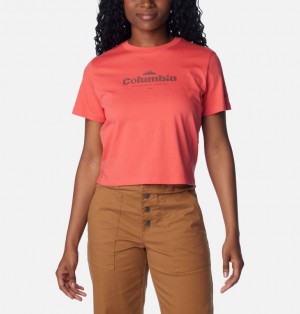 Coral Women Columbia North Cascades™ Graphic Cropped T Shirts | 46813804