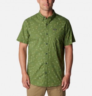 Green Men Columbia Rapid Rivers™ Printed Short Sleeve Shirts | 83972880