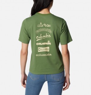 Green Women Columbia Alpine Way™ II Technical Graphic T Shirts | 41068448