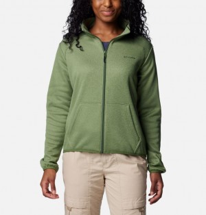 Green Women Columbia Col Hike Tech FZ Fleece Jackets | 35970527