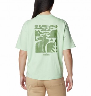 Green Women Columbia North Cascades™ Graphic T Shirts | 56044996