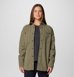 Green Women Columbia Point Creek™ Corduroy Jacket Shirts | 9425847