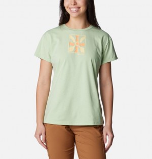 Green Women Columbia Sun Trek™ Technical Graphic T Shirts | 42012754