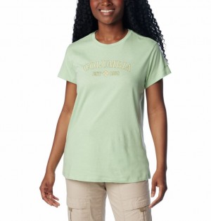 Green Women Columbia Trek™ Casual Graphic T Shirts | 15517899