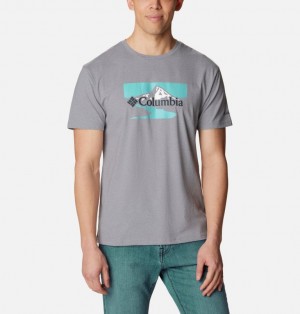 Grey Men Columbia Path Lake™ II Graphic T Shirts | 71012173