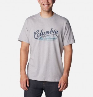 Grey Men Columbia Rockaway River™ Graphic T Shirts | 46634222