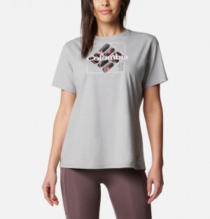 Grey Women Columbia Sun Trek™ Technical Graphic T Shirts | 66072513