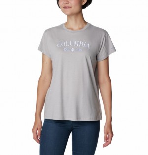 Grey Women Columbia Trek™ Casual Graphic T Shirts | 80654551