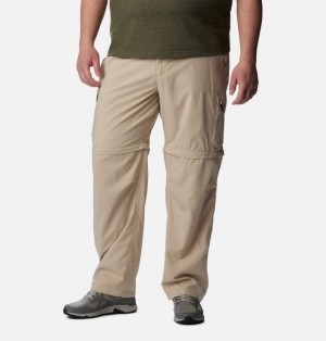 Khaki Men Columbia Silver Ridge™ Utility Convertible Walking Extended Size Hiking Pants | 20334427