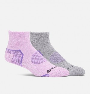 Lavender Women Columbia Balance Point Quarter - 2pk Socks | 56006208