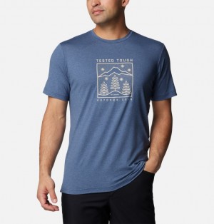 Navy Men Columbia Kwick Hike™ Technical T Shirts | 83956108