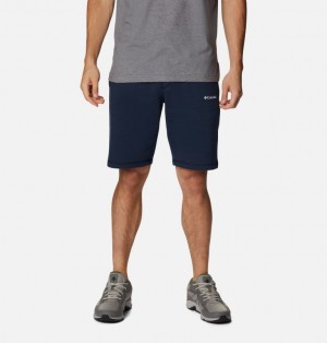 Navy Men Columbia Logo Fleece Shorts | 60807984