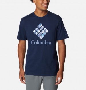 Navy Men Columbia Rapid Ridge™ Graphic T Shirts | 32315072