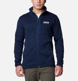 Navy Men Columbia Sweater Weather™ II Fleece Jackets | 97921433