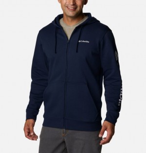 Navy Men Columbia Trek™ Full Zip Hoodie | 38548176