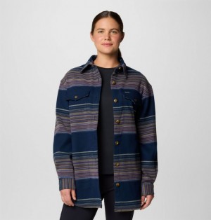 Navy Women Columbia Calico Basin™ Mid Jacket Shirts | 7291946