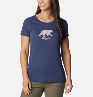 Navy Women Columbia Daisy Days™ Graphic T Shirts | 32485279