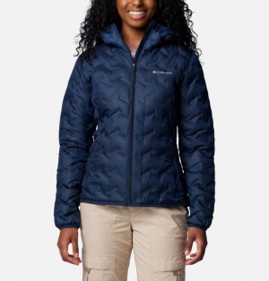 Navy Women Columbia Delta Ridge™ II Down Hooded Puffer Jacket | 73000218