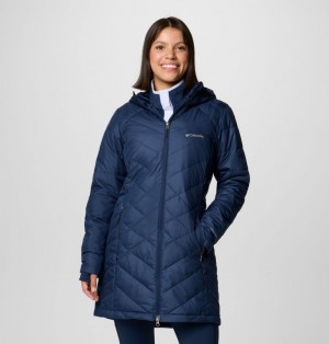 Navy Women Columbia Heavenly™ Long Hooded Insulated Puffer Jacket | 71678399