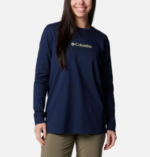 Navy Women Columbia North Cascades™ Long Sleeve T Shirts | 96570779